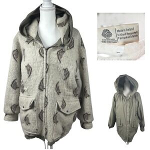 Vintage Samband of Iceland Wool Anorak Parka Jacket Reversible Green Grey Mens M